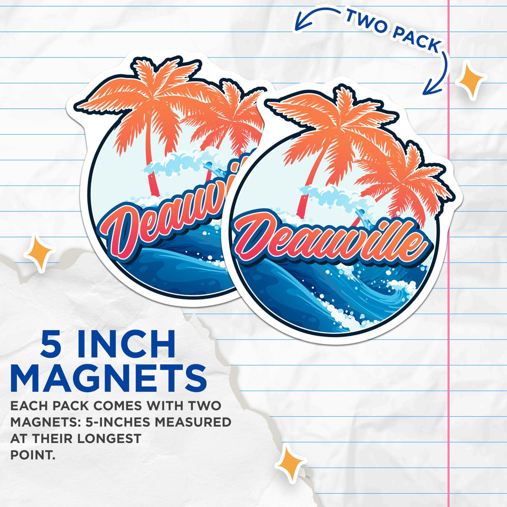 (2 Pack) Deauville France Magnets - French City - Beach Travel Souvenir - 5" On Longest Side - Premium Magnet - for Cars, Refrigerators, Toolboxes, Lockers - Made in USA - MAG18785