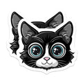 (2 Pack) Cute Cat Magnets - Kawaii Big Eye Kitten Magnets - Pet Lover Refrigerator Decor - Feline Friend Accessory - 5 Inches On Longest Side - Thick Durable Magnet - Made in USA - MAG36044