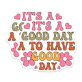 (2 Pack) Good Day Quote Magnets - Retro 70s Aesthetic - Positive Affirmation - Inspirational Fridge Decor - 5 Inches On Longest Side - Thick Durable Magnet - Made in USA - MAG38935