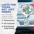 (2 Pack) Coffee Lover Magnets - Funny Dinosaur - First Coffee Then I Destroy - Cute Coffee Humor - 5" On Longest Side - for Cars, Fridges, Toolboxes - Made in USA - MAG5578