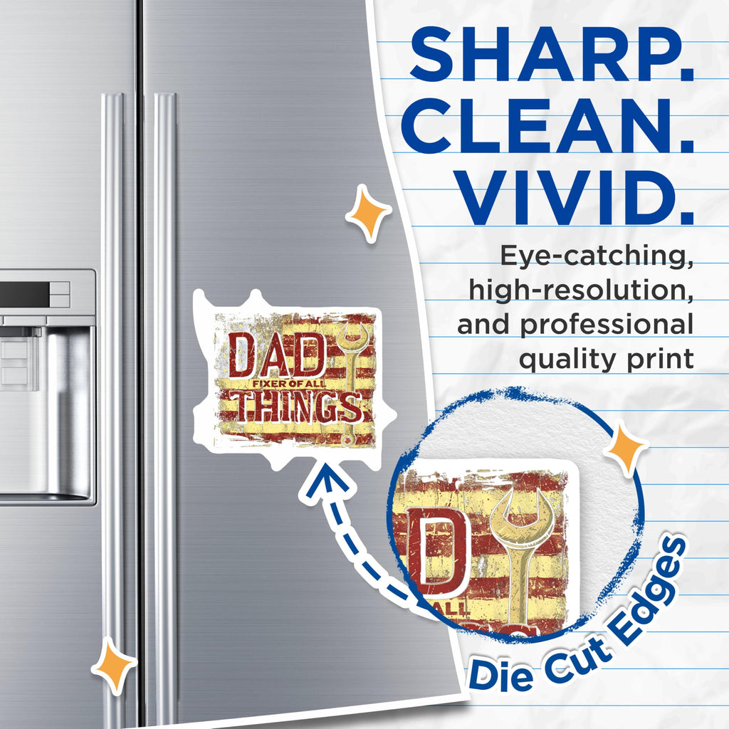 (2 Pack) Dad Fixer of All Things Magnets - Funny Dad Magnets - Father's Day Magnets - DIY Dad Magnets - 5" On Longest Side - for Cars, Refrigerators, Toolboxes, Lockers - Made in USA BMCS3055