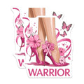 (2 Pack) Warrior Stickers - Breast Cancer Awareness - Inspirational Stickers - 5" On Longest Side - Sticks to Smooth Flat Surfaces - Made in USA - BMCS3983