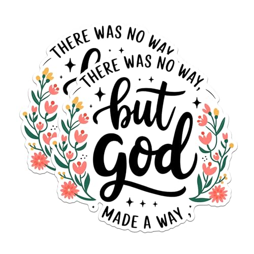 (2 Pack) Inspirational Quotes Magnets - Faith Motivational Magnets - There was No Way But God Magnets- 5" On Longest Side - for Fridges, Toolboxes, Cars - Made in USA - MAG2911