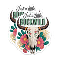 (2 Pack) Just A Little Buckwild Magnets - Steer Skull Design - Boho Desert Floral Decor - Southwestern Artwork - 5 Inches On Longest Side - Thick Durable Magnet - Made in USA - MAG22081