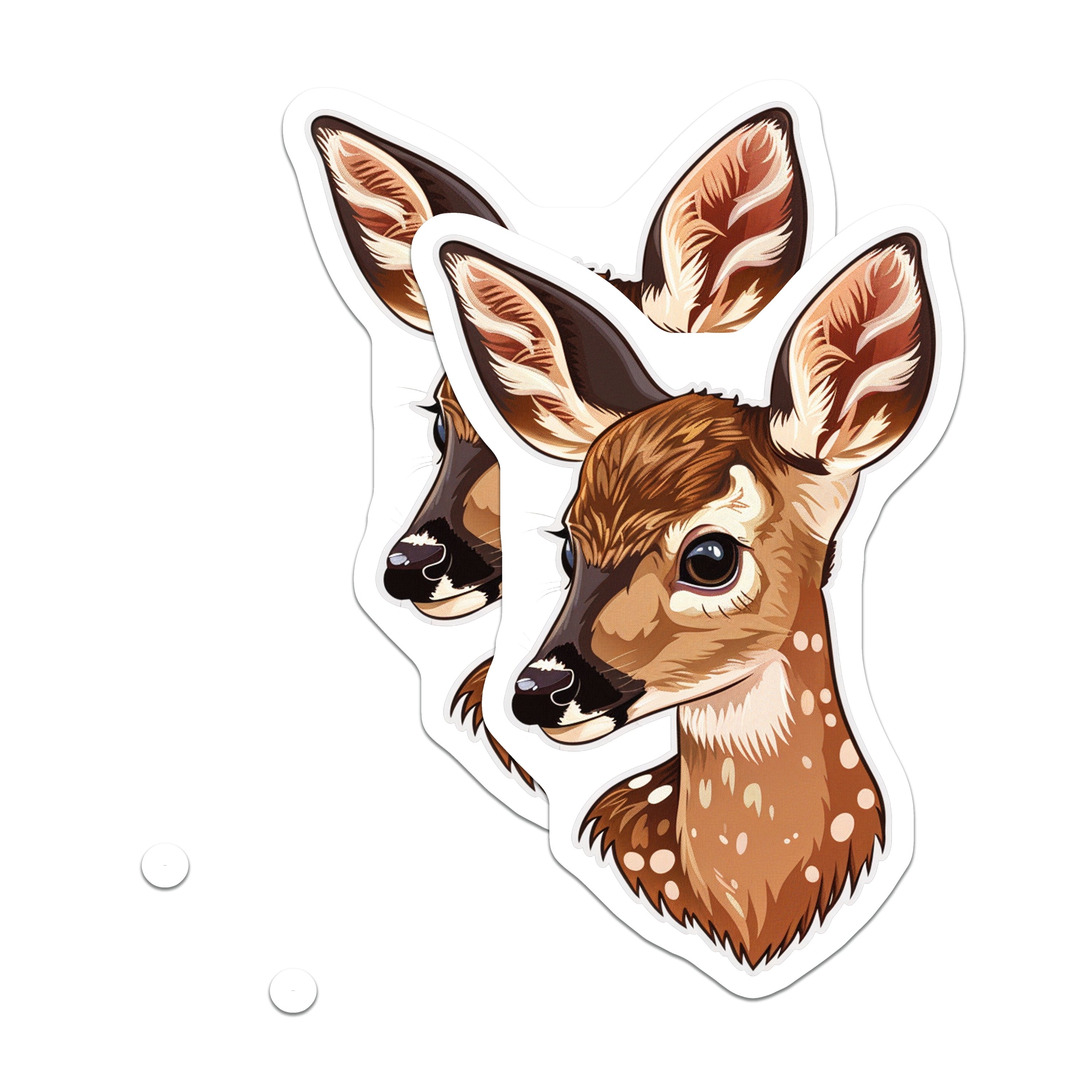 (2 Pack) Cute Fawn Magnets - Baby Deer Decor - Woodland Animal Art - Refrigerator Nursery Magnet Set - 5 Inches On Longest Side - Thick Durable Magnet - Made in USA - MAG38224