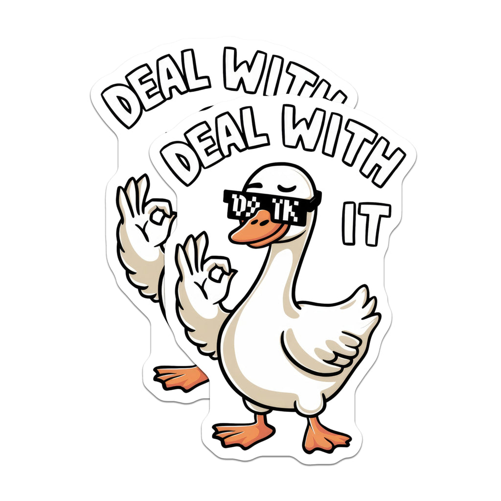 (2 Pack) Deal with It Goose Magnets - Funny Animal Magnets - Meme Magnets for Fridge or Locker - 5" On Longest Side - for Cars, Fridges, Toolboxes - Made in USA - MAG4612