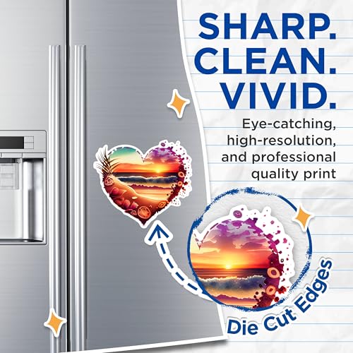 (2 Pack) Heart Beach Sunset Magnets - Coastal Beach Scene Magnets - Romantic Beach Decor Magnets- 5" On Longest Side - for Fridges, Toolboxes, Cars - Made in USA - MAG2857