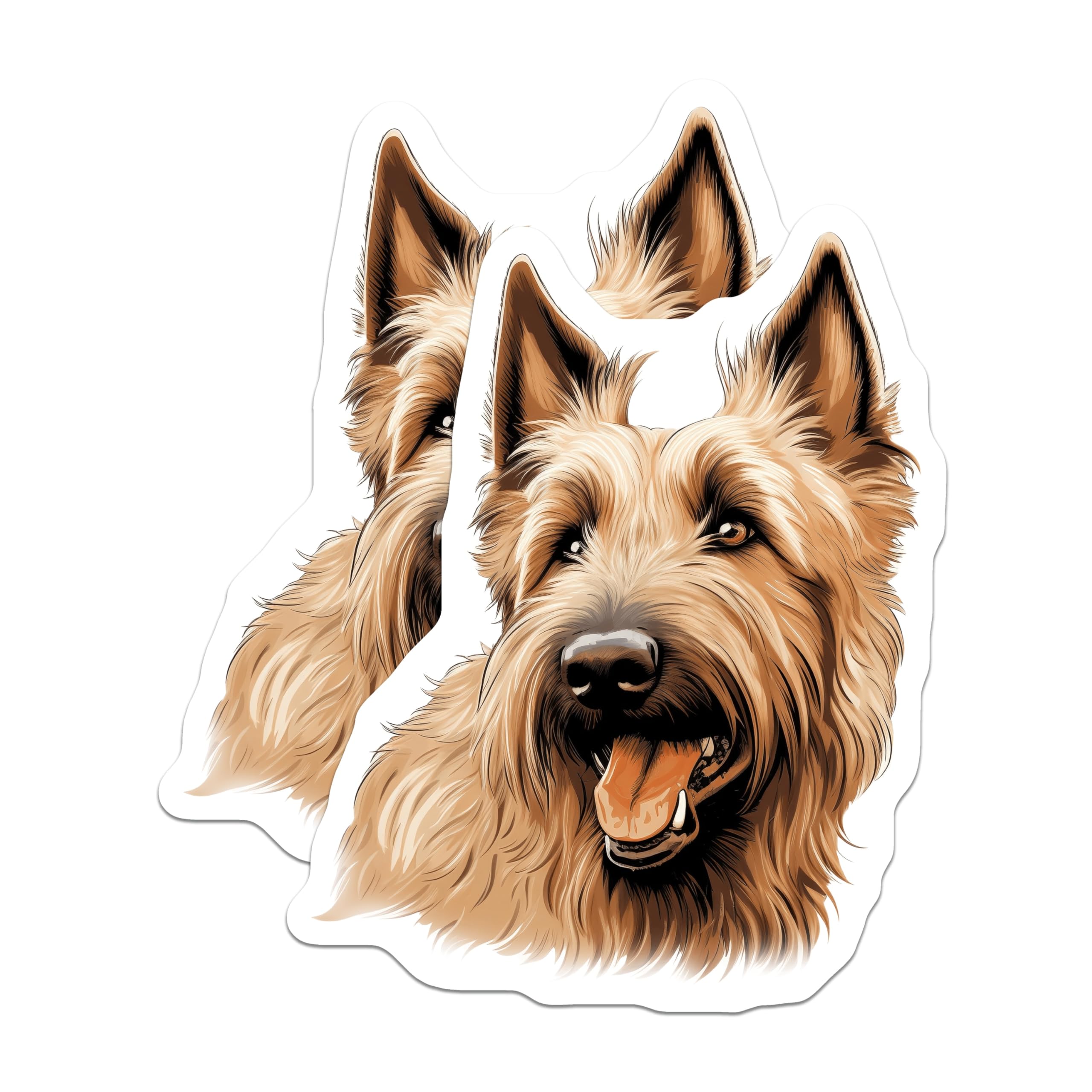 (2 Pack) Cairn Terrier Dog Magnets - Cheerful Scruffy Pet Art - Refrigerator Locker Decor - Animal Lover Home Accessories - 5 Inches On Longest Side - Thick Durable Magnet - Made in USA - MAG23245
