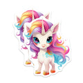 (2 Pack) Cute Unicorn Magnets - Rainbow Fantasy Decor - Kids Room Locker Fridge Accessory - 5 Inches On Longest Side - Thick Durable Magnet - Made in USA - MAG37974