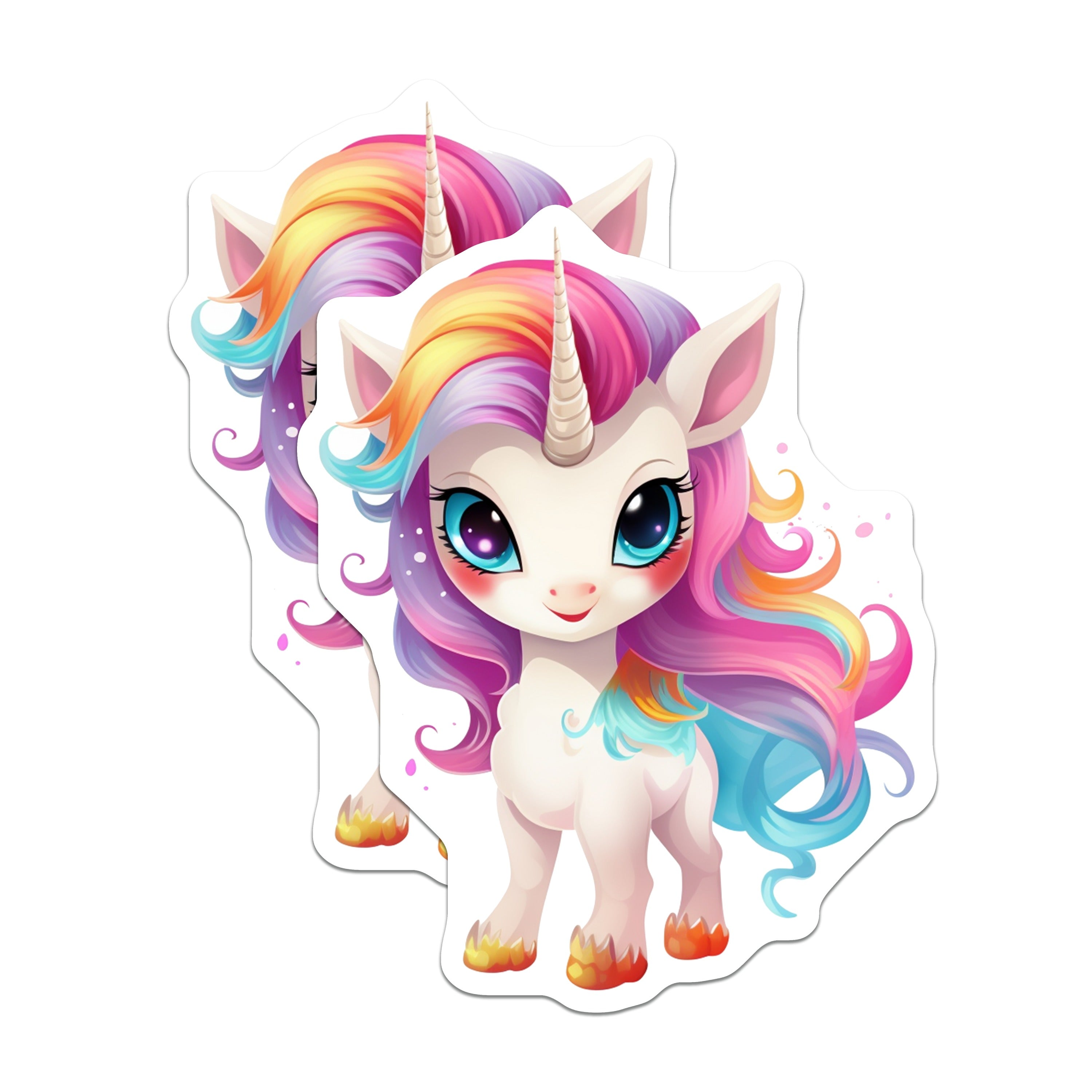 (2 Pack) Cute Unicorn Magnets - Rainbow Fantasy Decor - Kids Room Locker Fridge Accessory - 5 Inches On Longest Side - Thick Durable Magnet - Made in USA - MAG37974