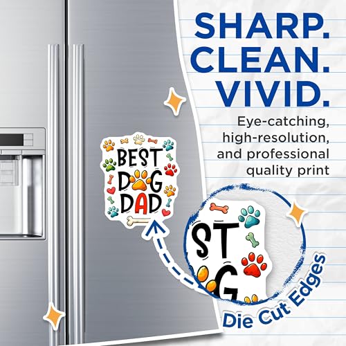(2 Pack) Best Dog Dad Magnets - Pet Lover Decoration - 5" On Longest Side - for Cars, Fridges, Toolboxes - Made in USA - MAG7485