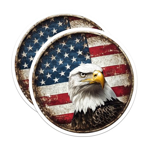 (2 Pack) Patriotic Home Decor Magnet - 5" On Longest Side - Sticks to Smooth Flat Surfaces - Made in USA - MAG10048
