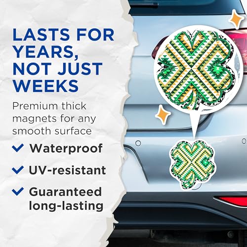 (2 Pack) St. Patrick's Day Decor Magnet - 5" On Longest Side - Sticks to Smooth Flat Surfaces - Made in USA - MAG9850