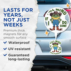 (2 Pack) Y'all Mind If I Do Some Lollygaggin' Magnets - Funny Phrase - Country - Quirky Fridge Magnets - 5" On Longest Side - for Cars, Fridges, Toolboxes - Made in USA - MAG4554