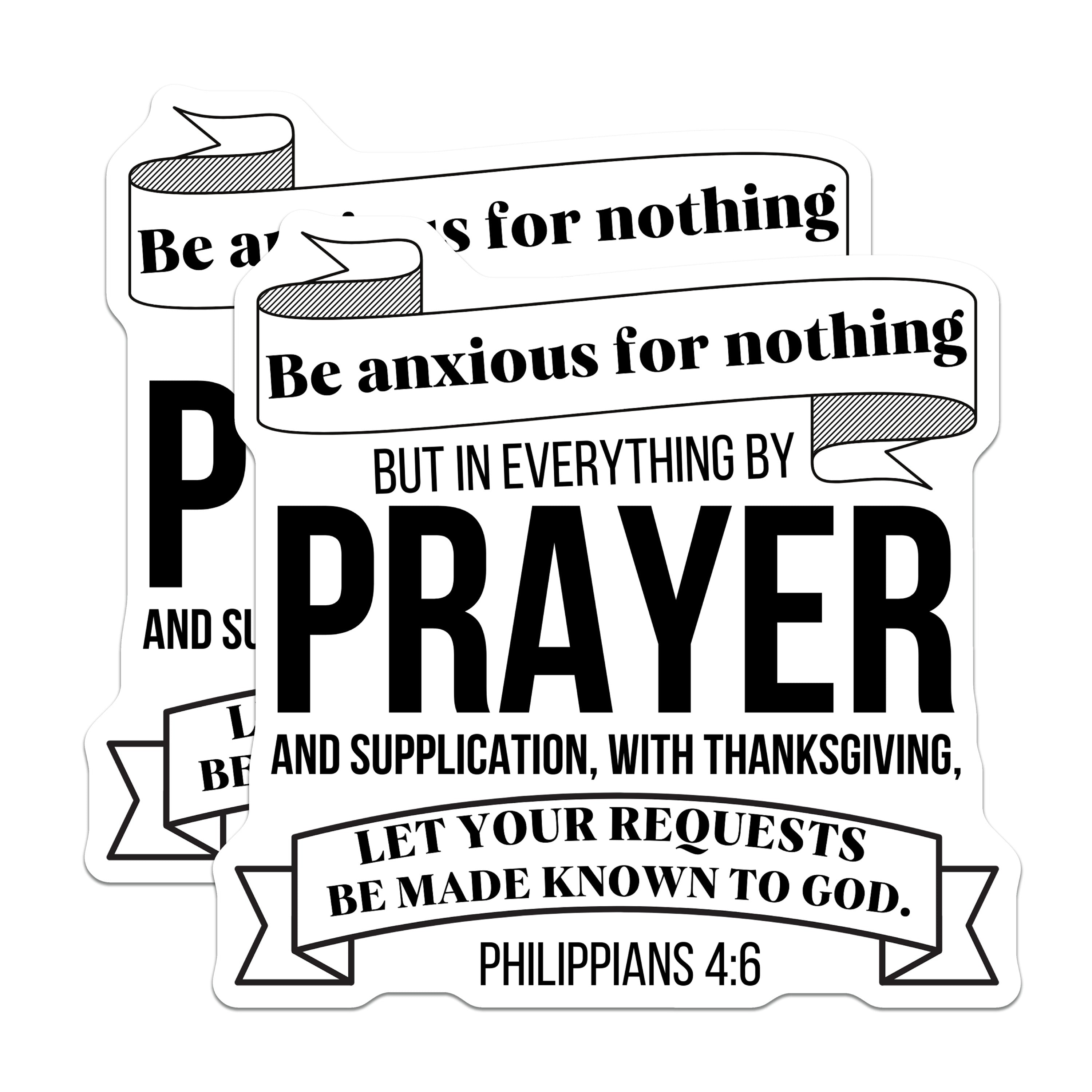 (2 Pack) Philippians 4:6 Prayer Magnets - Christian Scripture Bible Verse - Faith Inspirational Encouragement - 5 Inches On Longest Side - Thick Durable Magnet - Made in USA - MAG39581