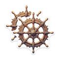 (2 Pack) Nautical Steering Wheel Magnets - Maritime Home Decor - Boat-Themed Kitchen Accessories - 5" On Longest Side - for Cars, Fridges, Toolboxes - Made in USA - MAG7111
