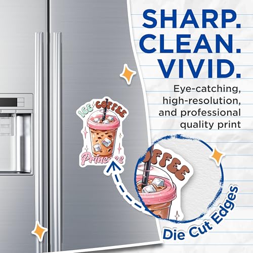 (2 Pack) Ice Coffee Princess Magnets - Cute Coffee Lover Decor - Fun Kitchen Decor - 5" On Longest Side - for Cars, Fridges, Toolboxes - Made in USA - MAG7538
