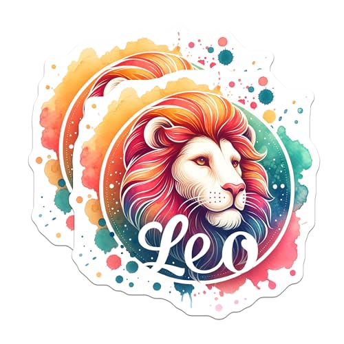 (2 Pack) Leo Zodiac Sign Magnets - Astrological Gifts - Colorful Lion Magnets - 5" On Longest Side - for Cars, Fridges, Toolboxes - Made in USA - MAG6719