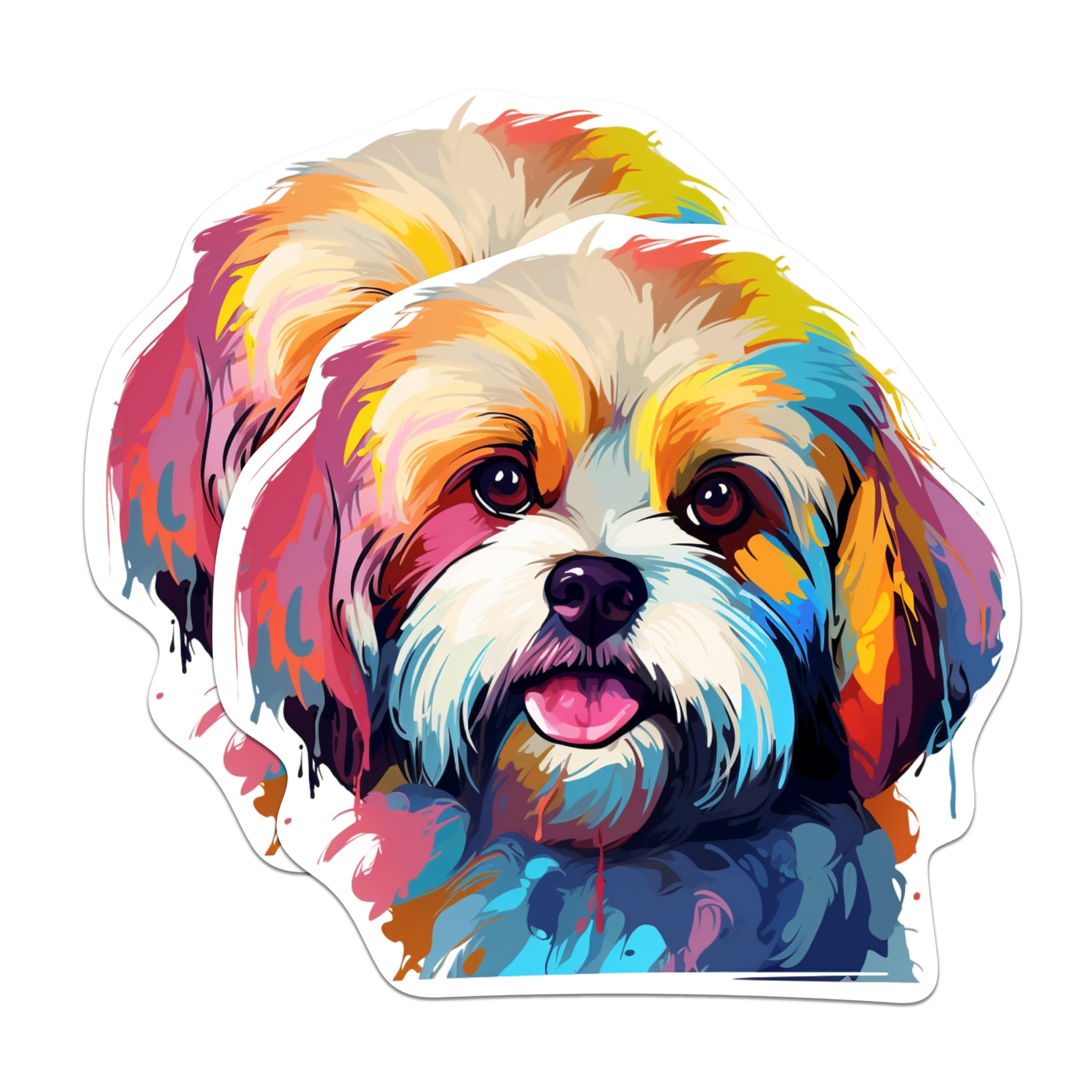 (2 Pack) Lhasa Apso Dog Breed Magnets - 5 Inches On Longest Side - Choose from Over 100 Dog Breeds - for Cars, Refrigerators, Toolboxes - Made in USA - MAG1895