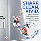 (2 Pack) I Disagree Magnets - Funny Rooster - Respect Right to Be Stupid - Humorous Fridge - Quirky Kitchen Magnet - 5" On Longest Side - for Cars, Fridges, Toolboxes - Made in USA - MAG4545