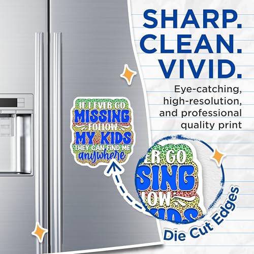 (2 Pack) If I Ever Go Missing Follow My Kids Magnets - Funny Mom Quotes - Humorous Parenting - 5" On Longest Side - for Cars, Fridges, Toolboxes - Made in USA - MAG4101