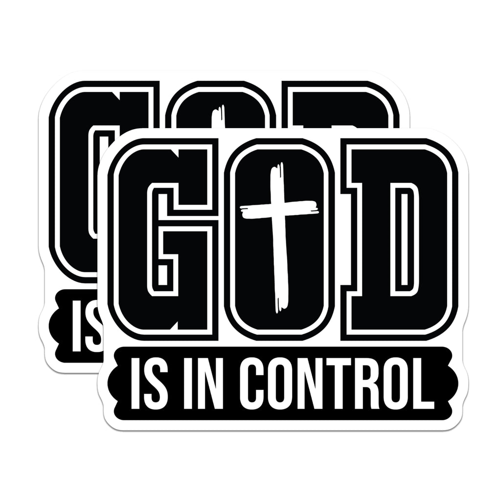 (2 Pack) God is in Control Magnets - Christian Faith Decor - Inspirational Jesus Cross - Spiritual Religious Reminder - 5 Inches On Longest Side - Thick Durable Magnet - Made in USA - MAG30916