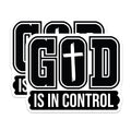 (2 Pack) God is in Control Magnets - Christian Faith Decor - Inspirational Jesus Cross - Spiritual Religious Reminder - 5 Inches On Longest Side - Thick Durable Magnet - Made in USA - MAG30916
