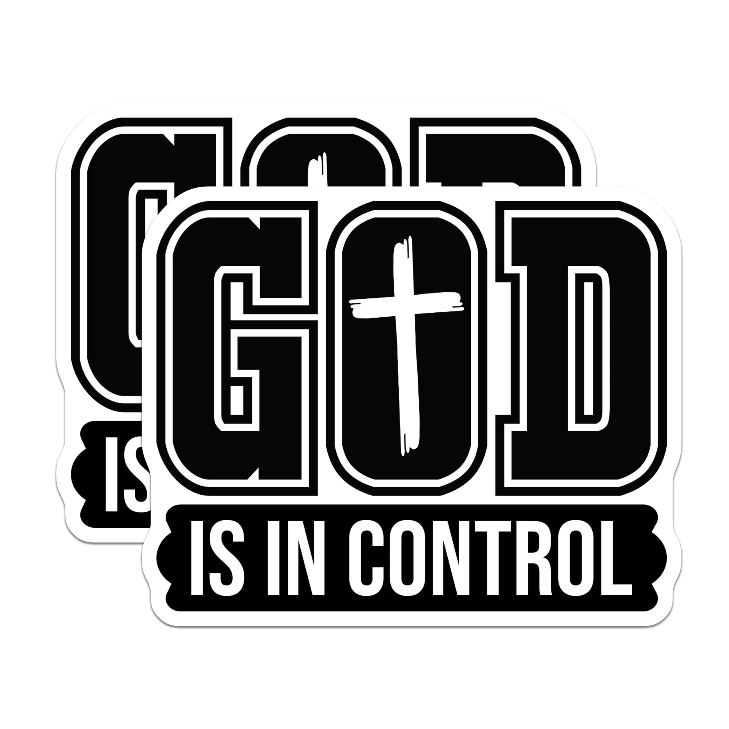 (2 Pack) God is in Control Magnets - Christian Faith Decor - Inspirational Jesus Cross - Spiritual Religious Reminder - 5 Inches On Longest Side - Thick Durable Magnet - Made in USA - MAG30916