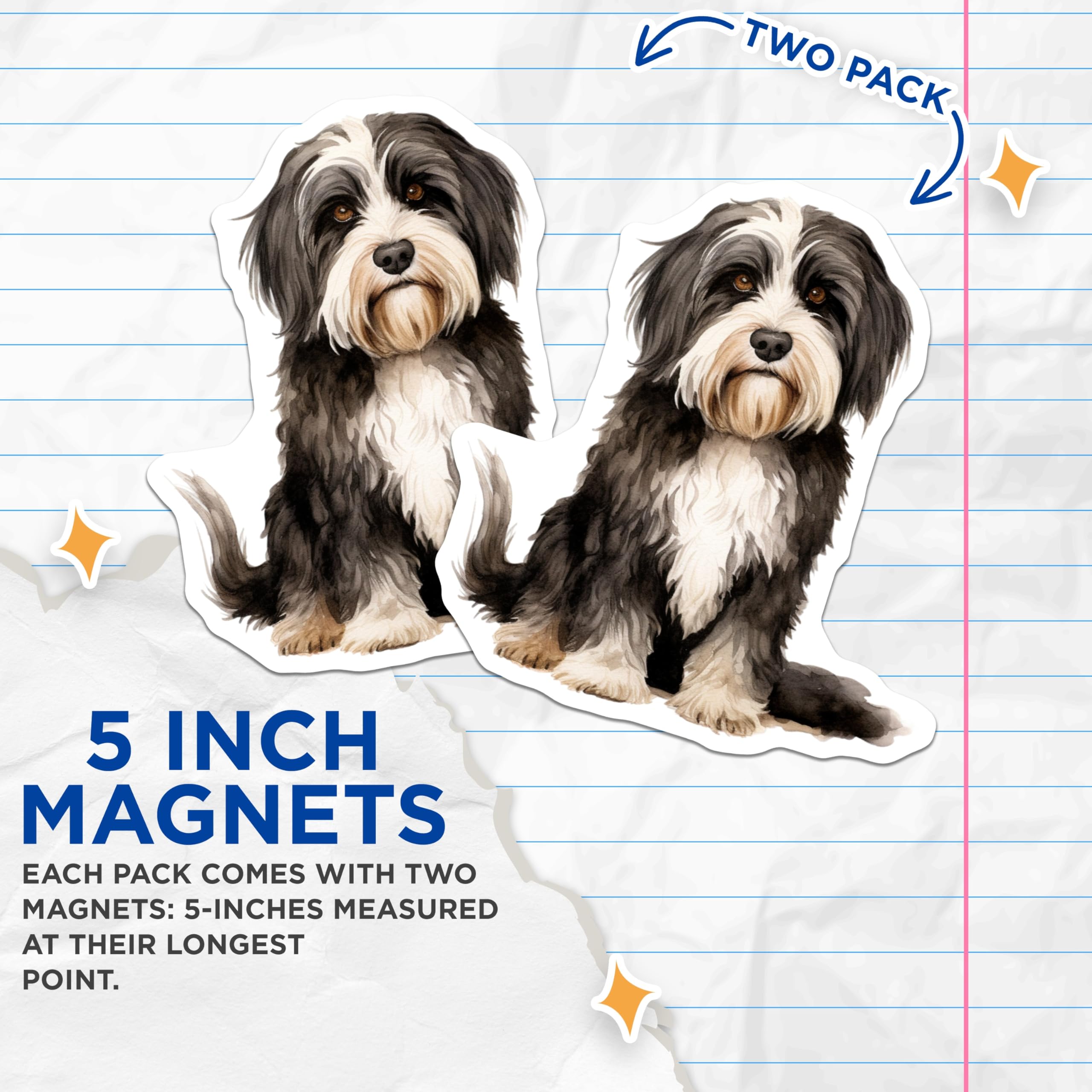 (2 Pack) Havanese Dog Magnets - Watercolor Dog Art - Dog Owner Decor - Pet Lover Animal Magnet - 5 Inches On Longest Side - Thick Durable Magnet - Made in USA - MAG29225