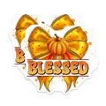 (2 Pack) Blessed Pumpkin Bow Magnets - Fall Thanksgiving Decor - Farmhouse Fridge Accents - 5 Inches On Longest Side - Thick Durable Magnet - Made in USA - MAG25918