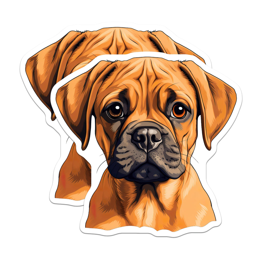 (2 Pack) Adorable Boxer Puppy Dog Magnets - Cute Pet Lover Kitchen Decor - Animal Parent Refrigerator Art - 5 Inches On Longest Side - Thick Durable Magnet - Made in USA - MAG25352