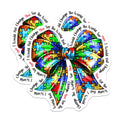 (2 Pack) Autism Awareness Magnets - Puzzle Piece Bow Design - Neurodiversity Acceptance Quote - World for You Message - 5 Inches On Longest Side - Thick Durable Magnet - Made in USA - MAG24222