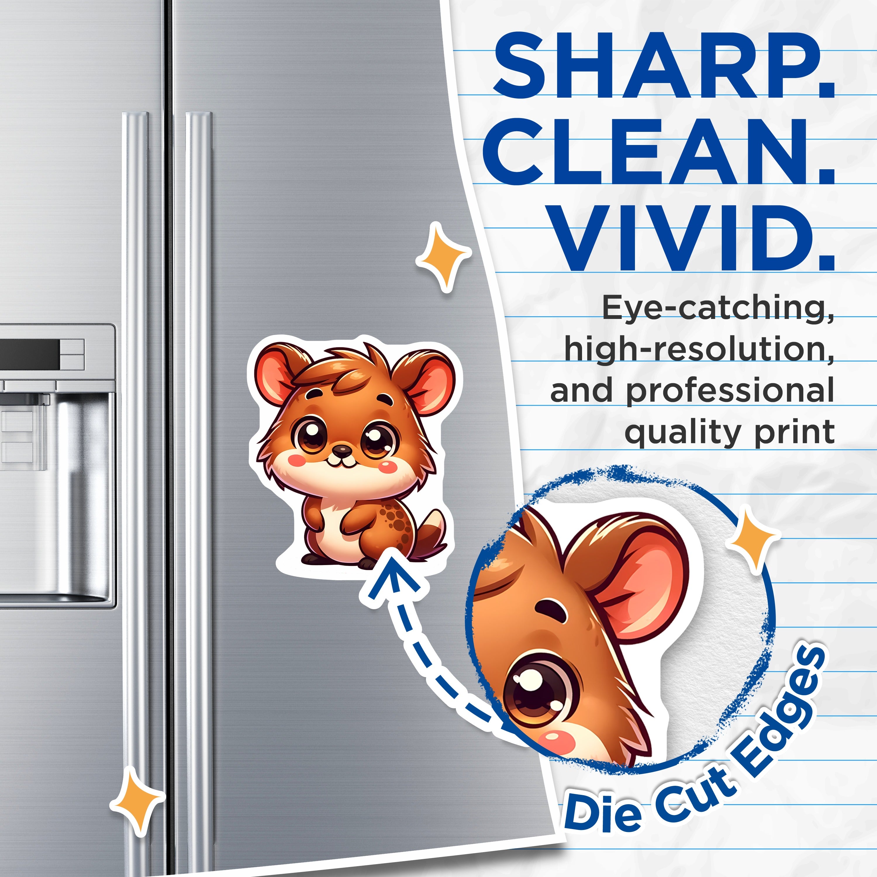 (2 Pack) Adorable Hamster Magnets - Kawaii Cute Animal Decor - Rodent Lover Fridge Accessory - 5 Inches On Longest Side - Thick Durable Magnet - Made in USA - MAG36635