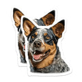 (2 Pack) Blue Heeler Dog Magnets - Australian Cattle Dog Decor - Pet Parent Refrigerator Accessories - 5 Inches On Longest Side - Thick Durable Magnet - Made in USA - MAG25721