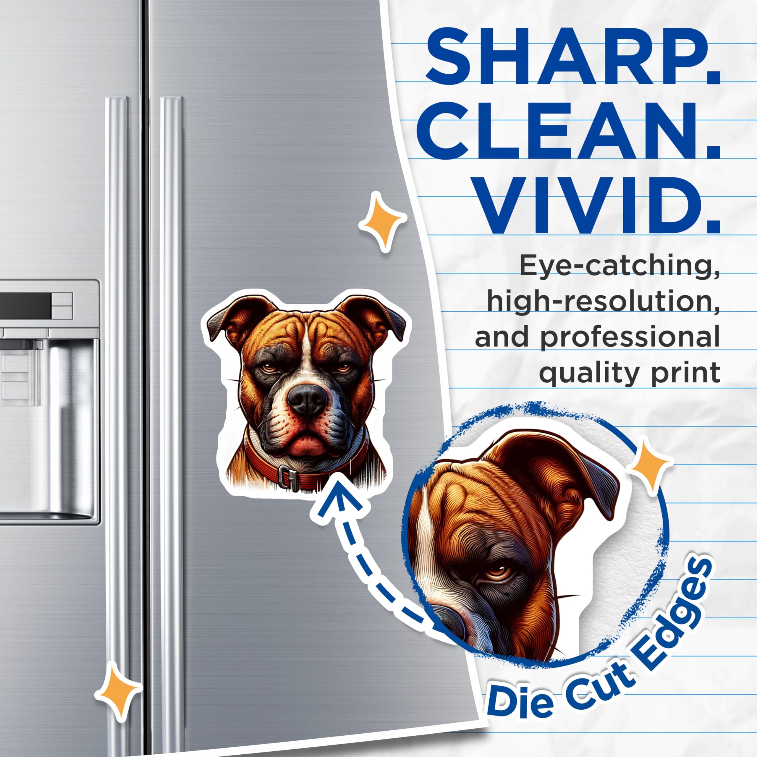 (2 Pack) Boxer Dog Magnets - Cute Pet Animal Magnets - Dog Lover Refrigerator Magnets - 5" On Longest Side - Premium Magnet - for Cars, Refrigerators, Toolboxes, Lockers - Made in USA - MAG14586