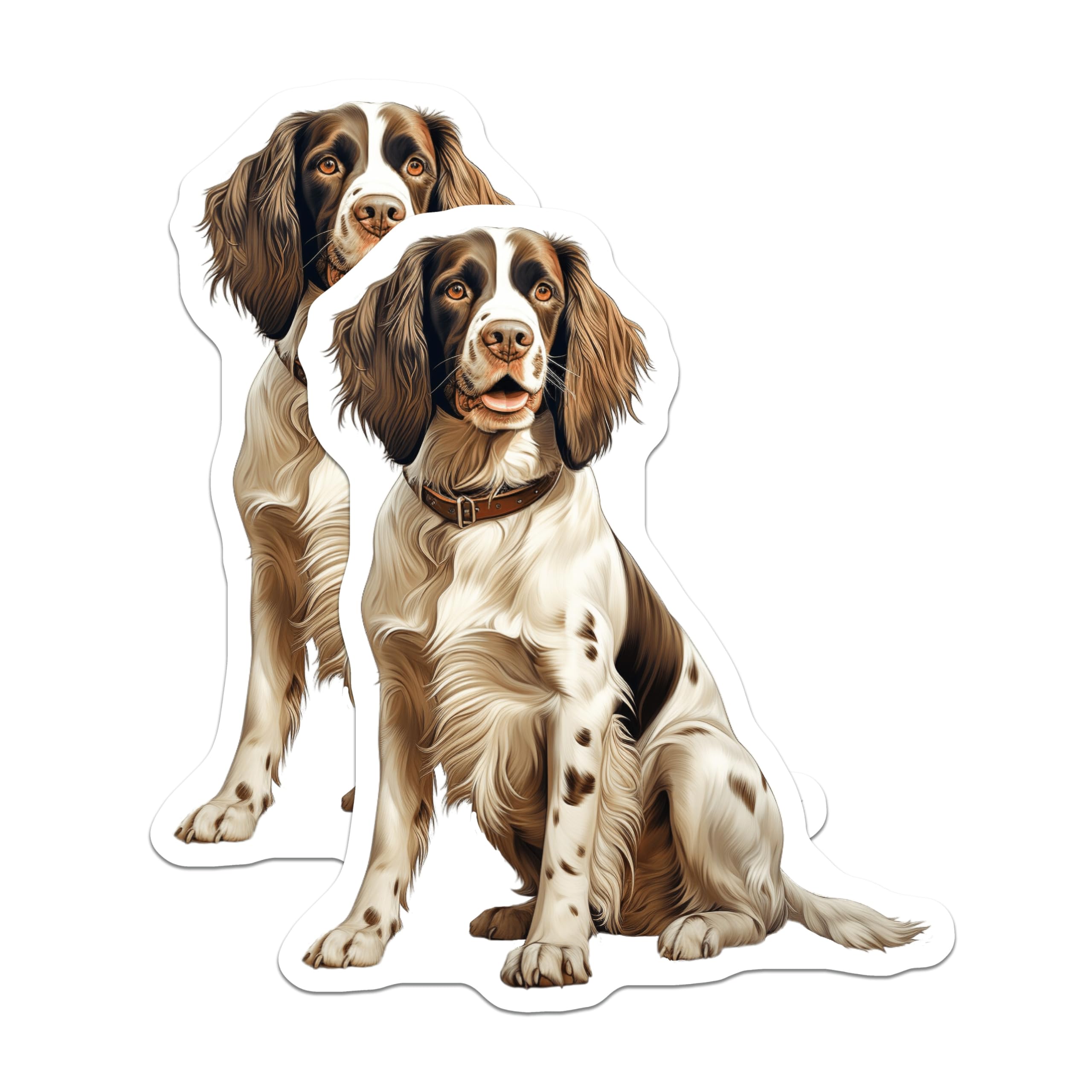 (2 Pack) Springer Spaniel Dog Magnets - Realistic Pet Portrait - Breed Specific Canine Art - Dog Lover Fridge Decor - 5 Inches On Longest Side - Thick Durable Magnet - Made in USA - MAG30487