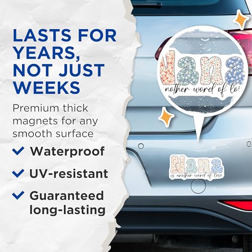 (2 Pack) a Magnets - Another Word of Love - Floral a Decor for Grandma - 5" On Longest Side - for Cars, Fridges, Toolboxes - Made in USA - MAG8184