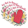 (3 Pack) Too Hot to Handle Decals - Oven Mitt Stickers - Kitchen Decor Decals - 3 Inches On Longest Side - Easy Peel & Apply - Made in USA - 3MCS1831