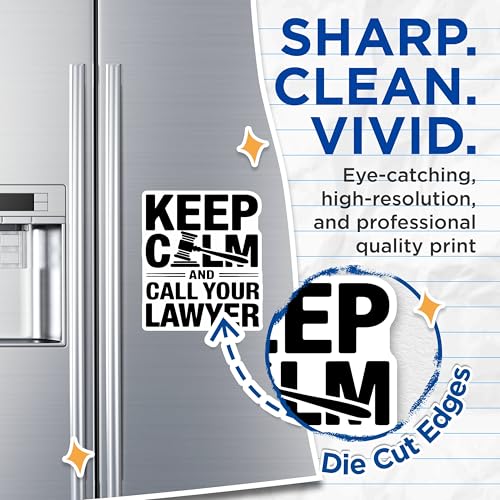 (2 Pack) Keep Calm and Call Your Lawyer Magnets - Lawyer Office Decor - Inspirational Office Magnet - Lawyer Quote Magnet - 5" On Longest Side - for Cars, Fridges, Toolboxes - Made in USA - MAG5643