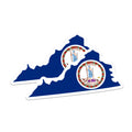 (2 Pack) Virginia State Flag Map Magnets - Virginia Proud Display - USA State Souvenir - 5 Inches On Longest Side - Thick Durable Magnet - Made in USA - MAG22319