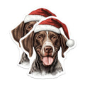 (2 Pack) German Shorthaired Pointer Magnets - Jolly Christmas Dog Refrigerator Decor - Festive Hound Home Accent - 5 Inches On Longest Side - Thick Durable Magnet - Made in USA - MAG24356