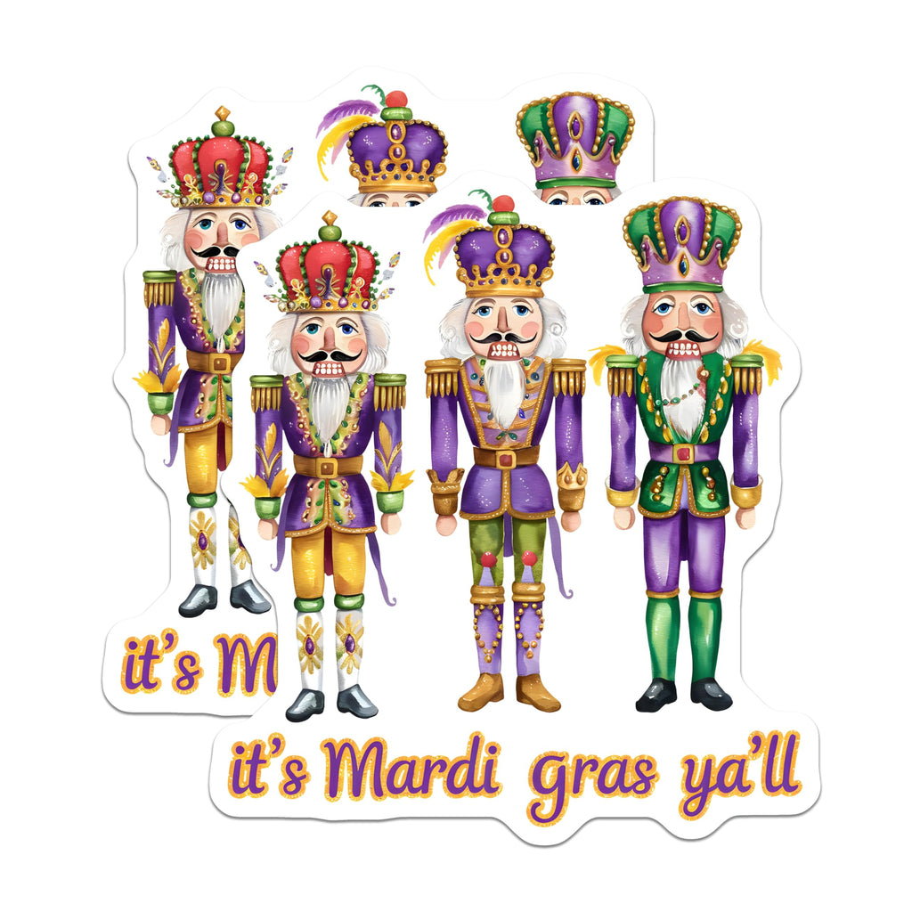 (2 Pack) Mardi Gras Nutcracker Magnets - Celebration Decor - Holiday Kitchen Magnets - 5" On Longest Side - Premium Magnet - for Cars, Refrigerators, Toolboxes, Lockers - Made in USA - MAG16039