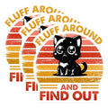 (3 Pack) Fluff Around Find Out Decals - Funny Cat Laptop Decals - Retro Kitty Sticker Pack - 3 Inches On Longest Side - Easy Peel & Apply - Made in USA - 3MCS6097