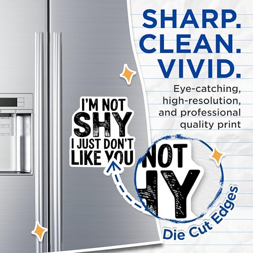 (2 Pack) I'm Not Shy Magnets - Funny Quote - Humorous Home Decor - Office Supplies - Fridge Magnet - Sarcastic Phrase - 5" On Longest Side - for Cars, Fridges, Toolboxes - Made in USA - MAG5610