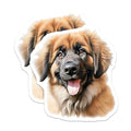 (2 Pack) Leonberger Puppy Magnets - Cute Fluffy Dog Breed Art - Animal Lover Refrigerator Decor - Pet Owner Home Accessory - 5 Inches On Longest Side - Thick Durable Magnet - Made in USA - MAG23987