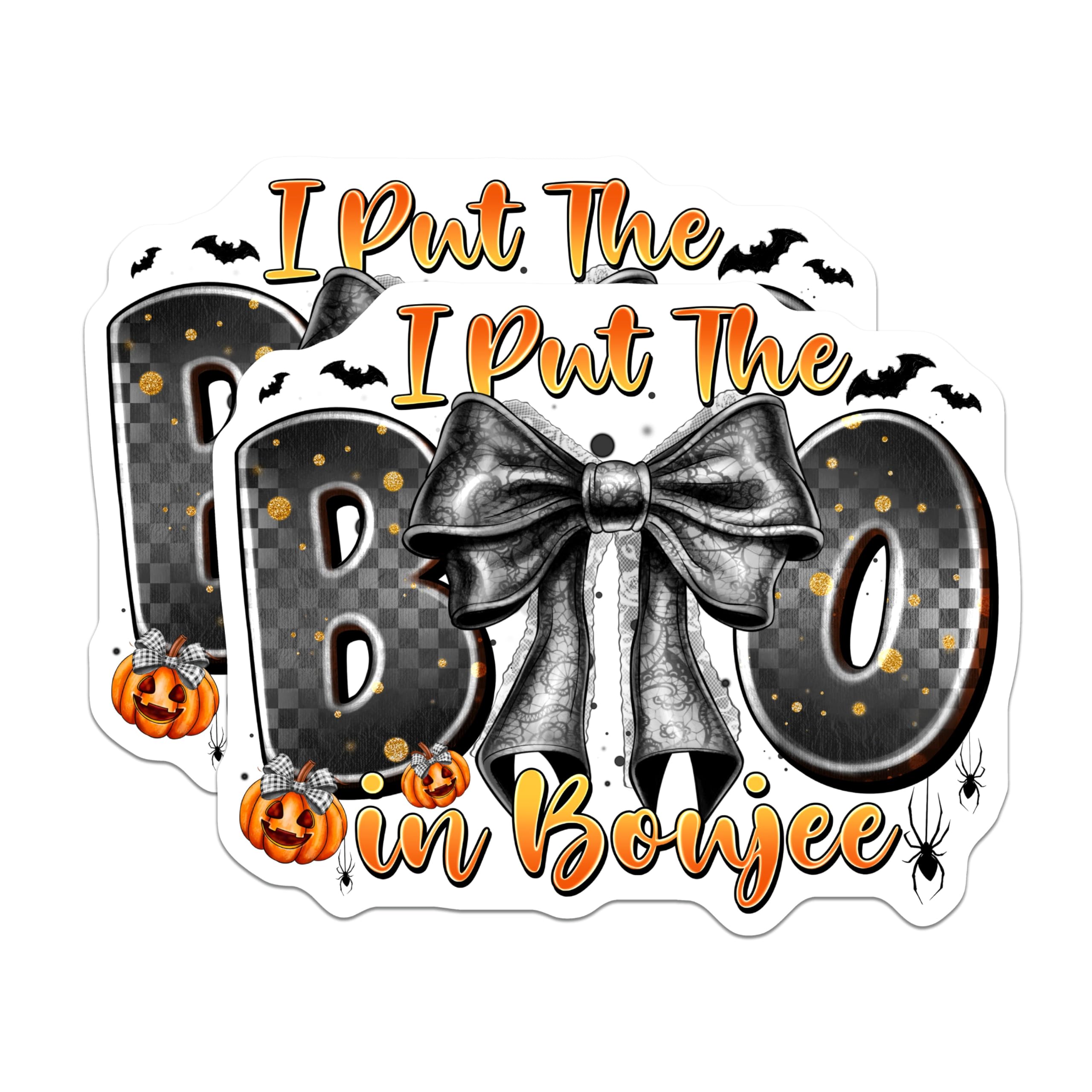(2 Pack) Boujee Halloween Magnets - Spooky Season Decor - Funny Sarcastic Art - 5 Inches On Longest Side - Thick Durable Magnet - Made in USA - MAG28535
