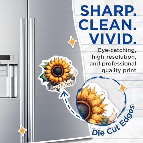 (2 Pack) Sunflower Magnets - 5" On Longest Side - for Cars, Fridges, Toolboxes - Made in USA - MAG7992