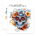 (2 Pack) Dia de Los Muertos Magnets - Floral Sugar Skull Art - Vibrant Calavera Decor Kitchen Office Locker - 5 Inches On Longest Side - Thick Durable Magnet - Made in USA - MAG29988