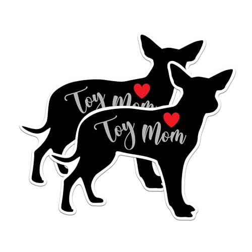 (2 Packs) Toy Mom Dog Breed Magnets - Toy Mom Dog Breed Magnets - 5 Inches On Longest Side - Premium Magnet - for Fridges, Toolboxes, Cars - Made in USA - MAG2541
