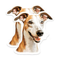 (2 Pack) Happy Greyhound Magnets - Dog Lover Refrigerator Decor - Pet Parent Car Accessories - 5 Inches On Longest Side - Thick Durable Magnet - Made in USA - MAG29060